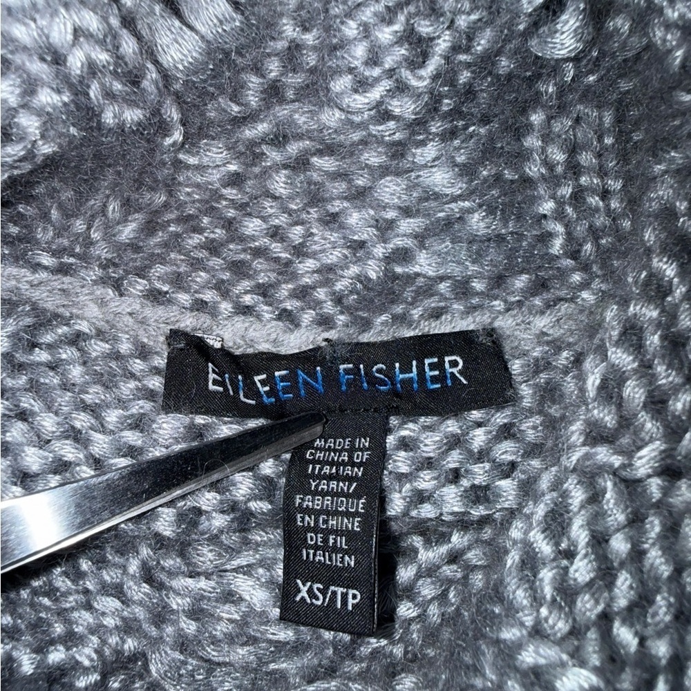 EILEEN FISHER Cable Knit Turtleneck Sweater - Size XS - Picture 6 of 8